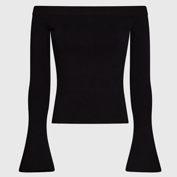 Off-The-Shoulder Rib Sweater - Brand New - NEVER WORN - Black - Picture 5 of 5